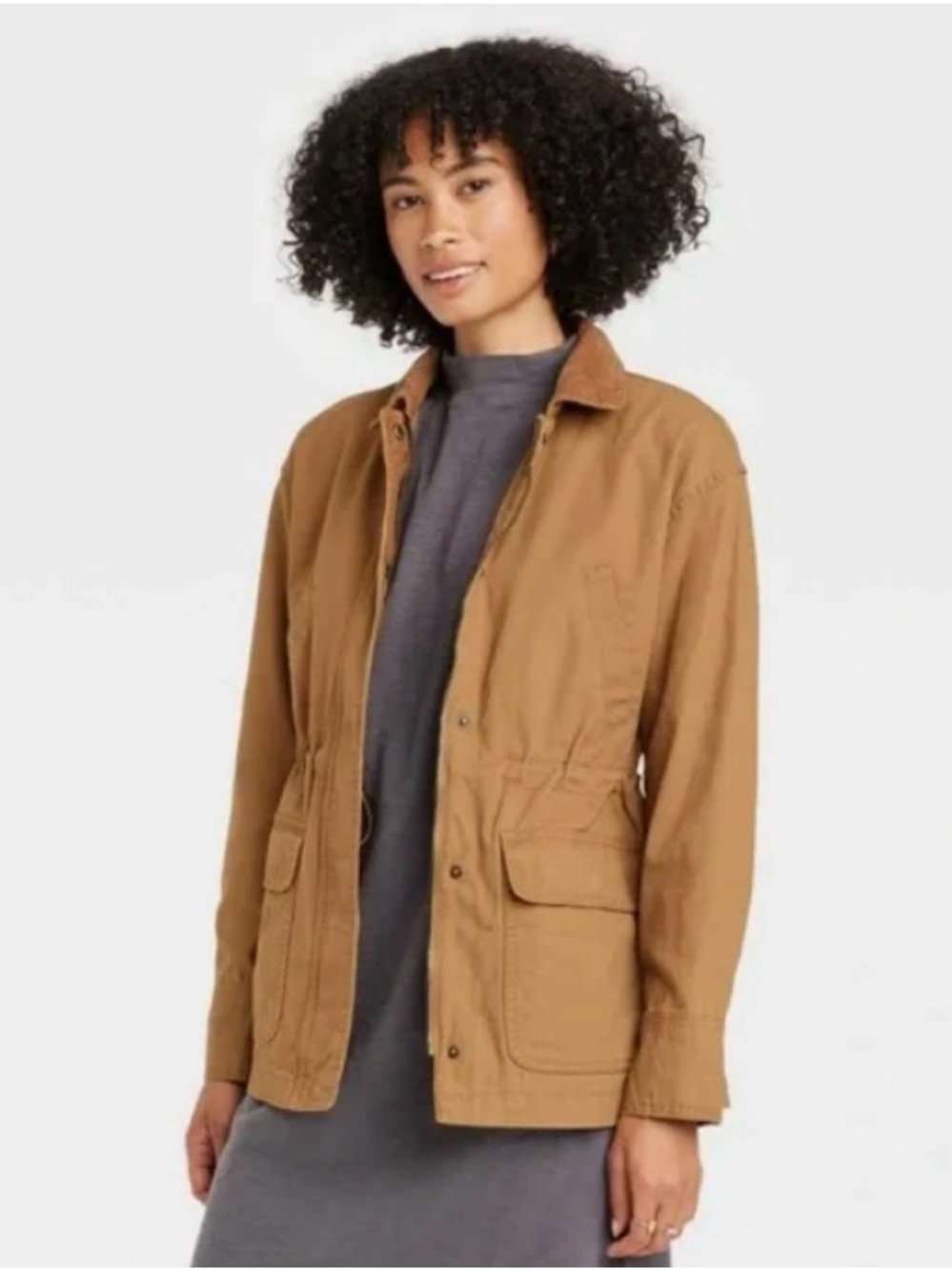 Universal thread brown jacket with corduroy details
